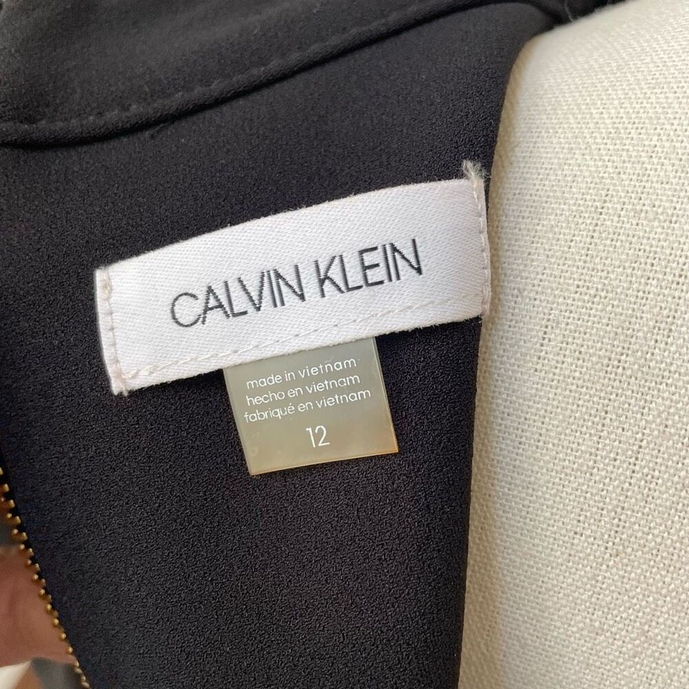 NWT Calvin Klein Sleeveless Scuba Crepe Dress Black 8 - Picture 6 of 10